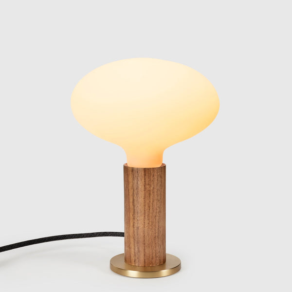 Knuckle Table Lamp in Walnut + Oval Dim to Warm