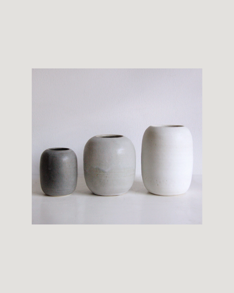 Sheldon Ceramics Small Oval Vase - Charcoal