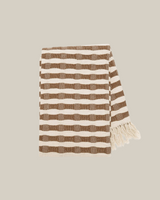 Ramona Brown Stripe Cotton Throw Blanket