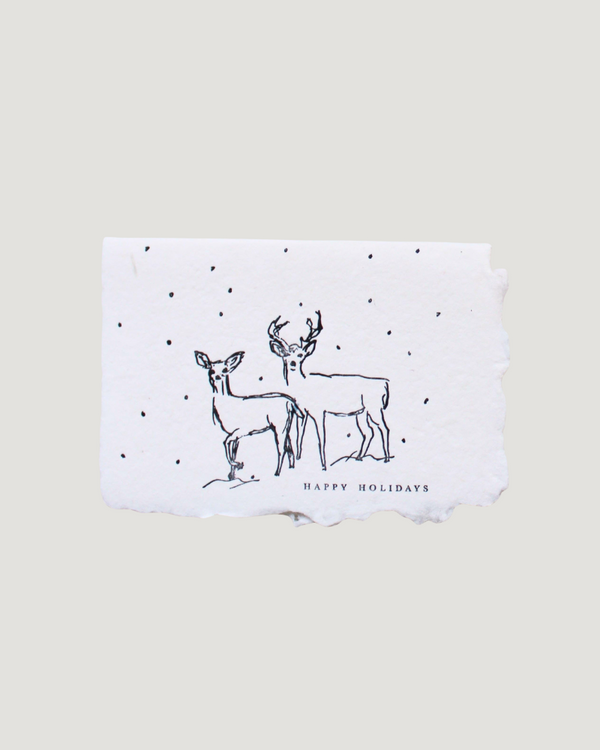 Deer in the Snow Holiday Card