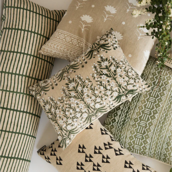 Fleur Olive Pillow — Lumbar