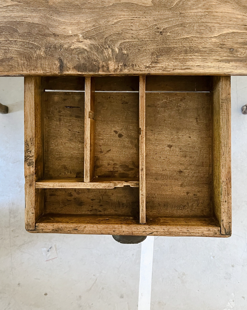 Antique French Table with Boho Handle