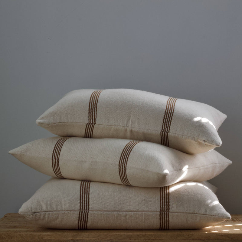 No. 10 Handloomed Cotton Pillow — Rust