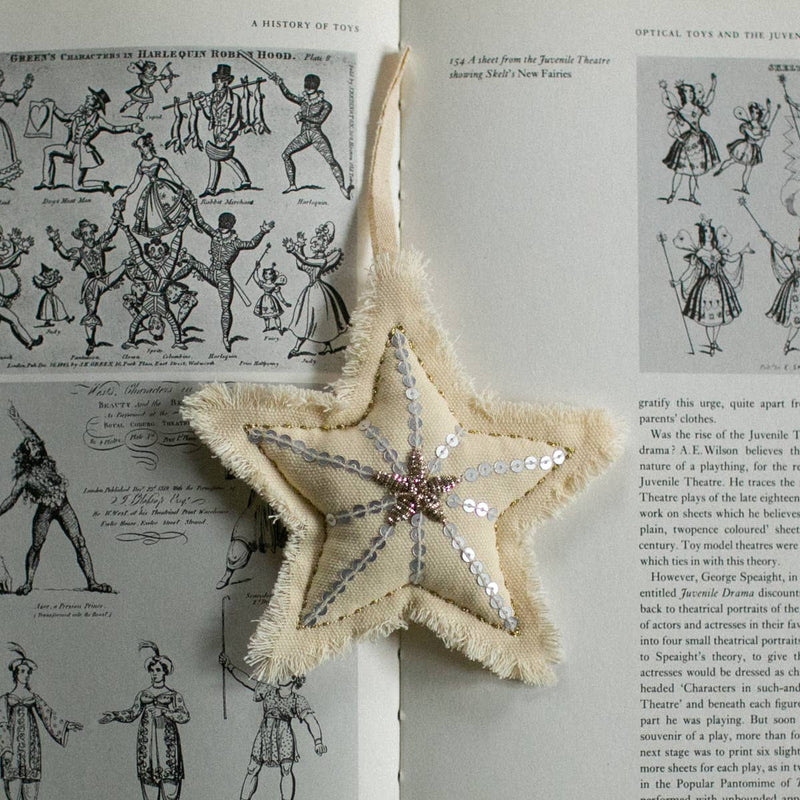 Sequin Star - Cotton & Lavender Ornament