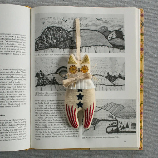 Rocket Cat Elton John Cotton Ornament