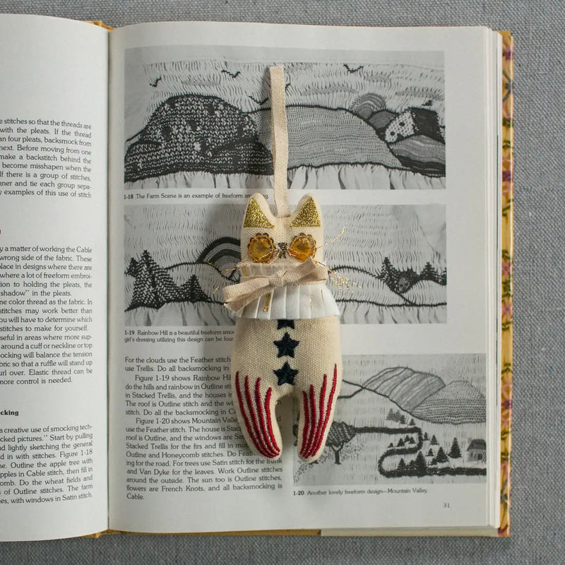 Rocket Cat Elton John Cotton Ornament