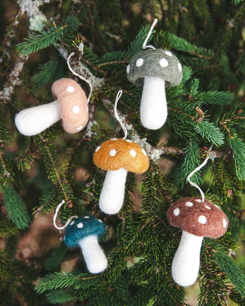 Felted Mushroom Ornament