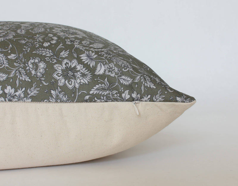 Olive Floral Pillow
