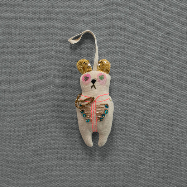 Sergeant Pepper Bear - Cotton Ornament, Token, Embellished