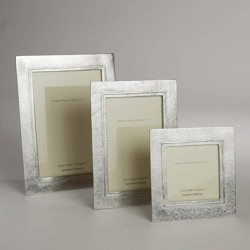 Raised Line Hand Cast Pewter Photo Frame