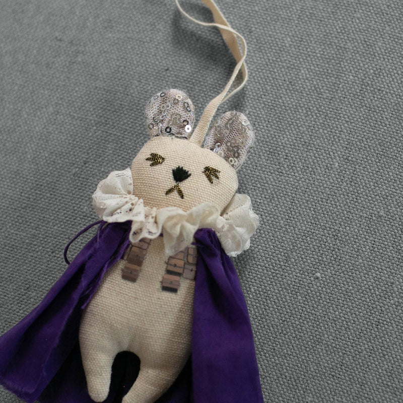 Prince Bear - Cotton Ornament, Token, Embellished