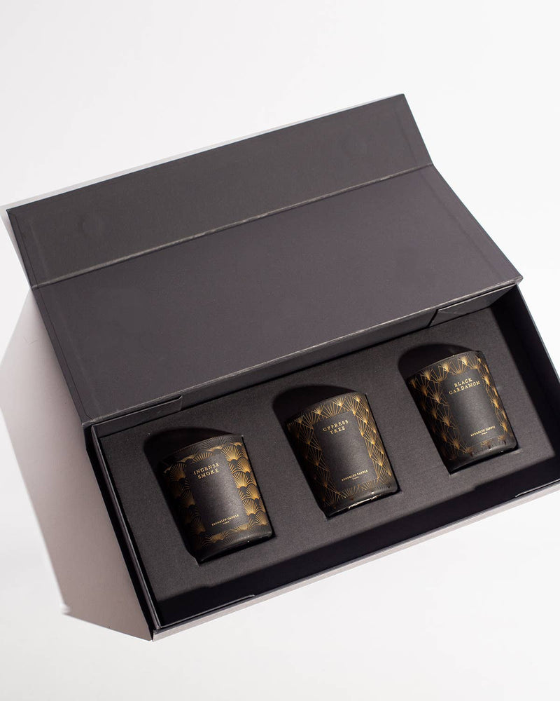 Black Tie Mini Candle Trio