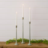 Hand Forged Metal Candle Holders, Verde Green Patina