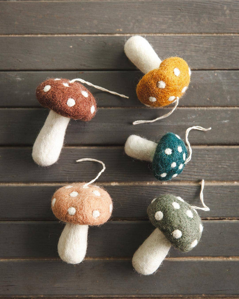 Felted Mushroom Ornament