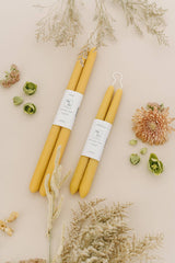 Beeswax Taper Candles — Natural Gold