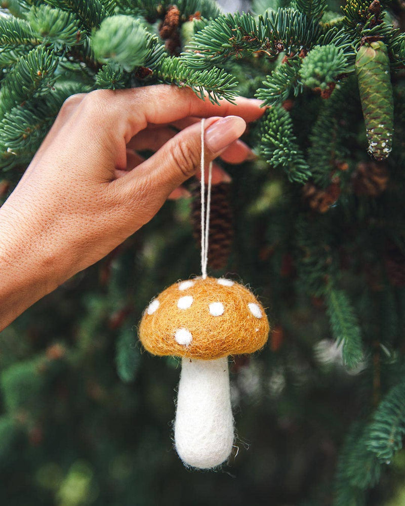 Felted Mushroom Ornament