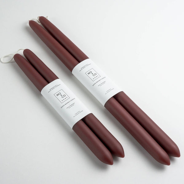 Beeswax Taper Candles — Burgundy