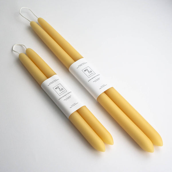 Beeswax Taper Candles — Natural Gold