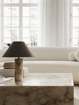 Sofia Calacatta Viola Marble Table Lamp with Bronze Shade