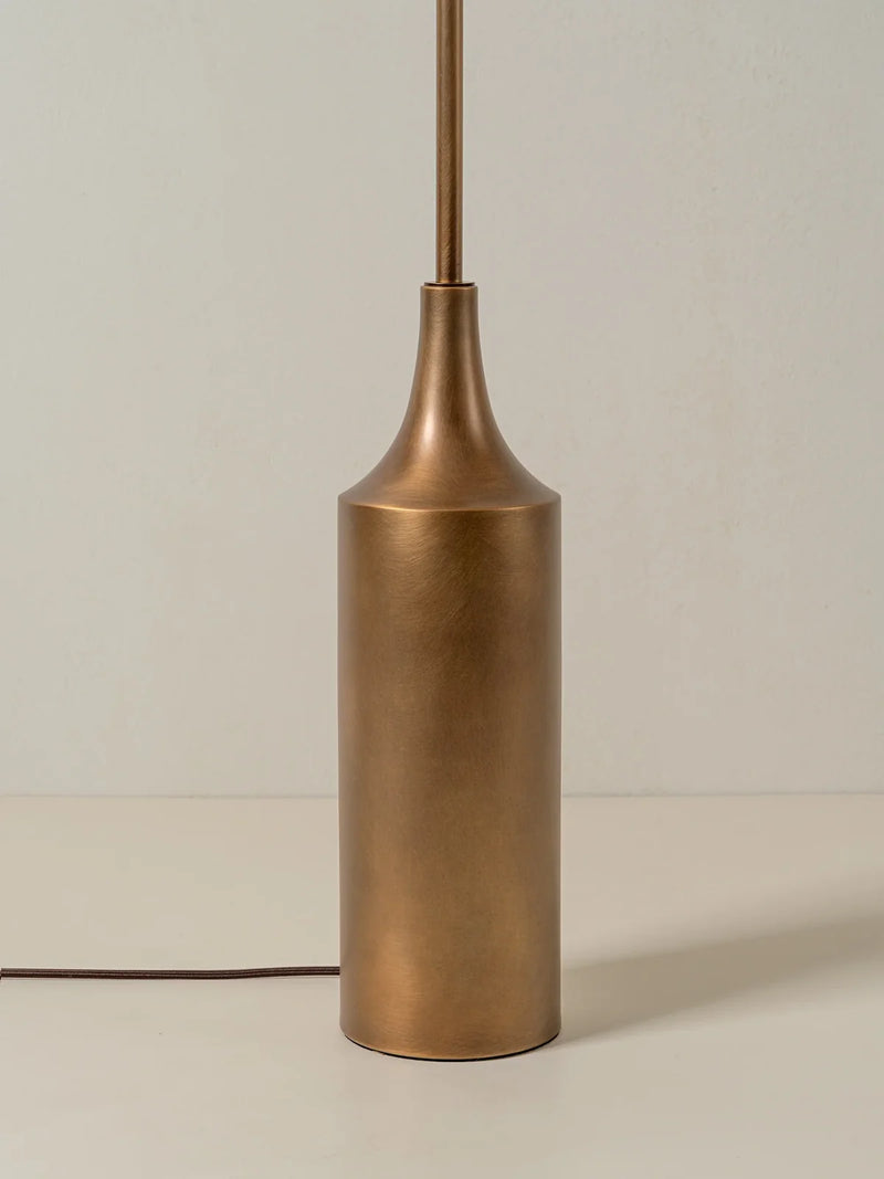 Elodie Aged Brass and Linen Scalloped Floor Lamp