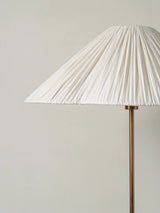 Elodie Aged Brass and Linen Scalloped Floor Lamp