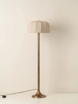 Otto Aged Brass and Linen Floor Lamp