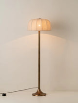 Otto Aged Brass and Linen Floor Lamp