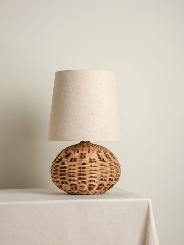 Alice Rattan Globe Table Lamp