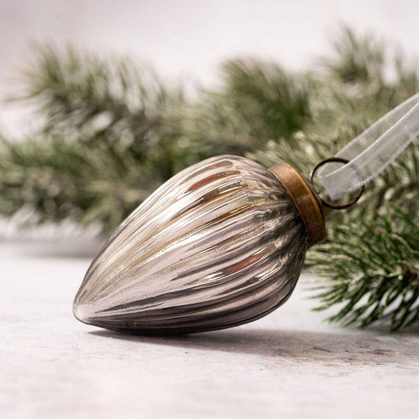 Mercury Glass Ornament - Medium Pinecone