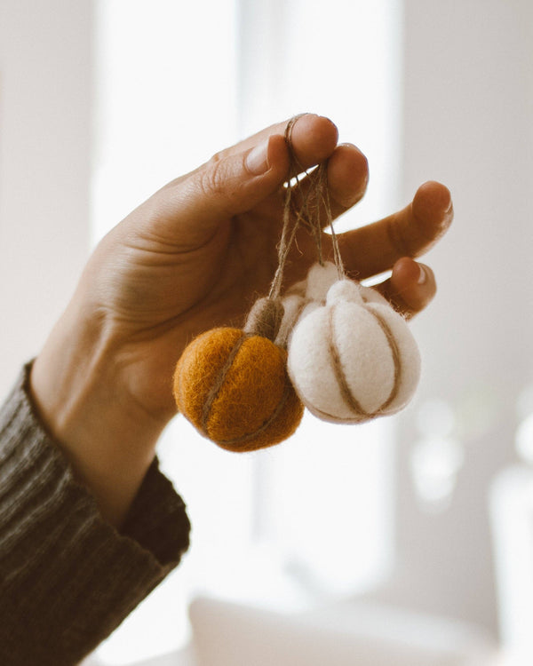 Set of Felted Wool Pumpkins