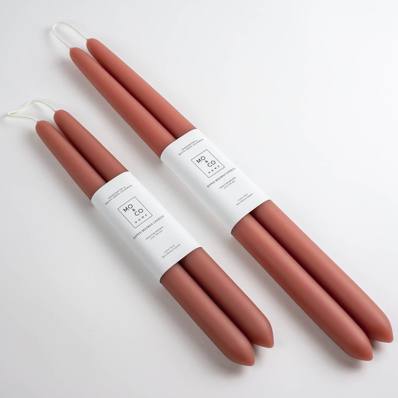 Beeswax Taper Candles — Terra Cotta