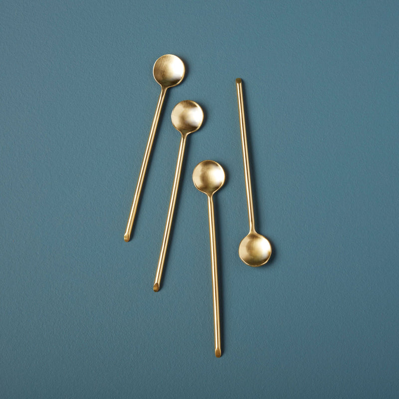 Thin Gold Spoons — Set of 4