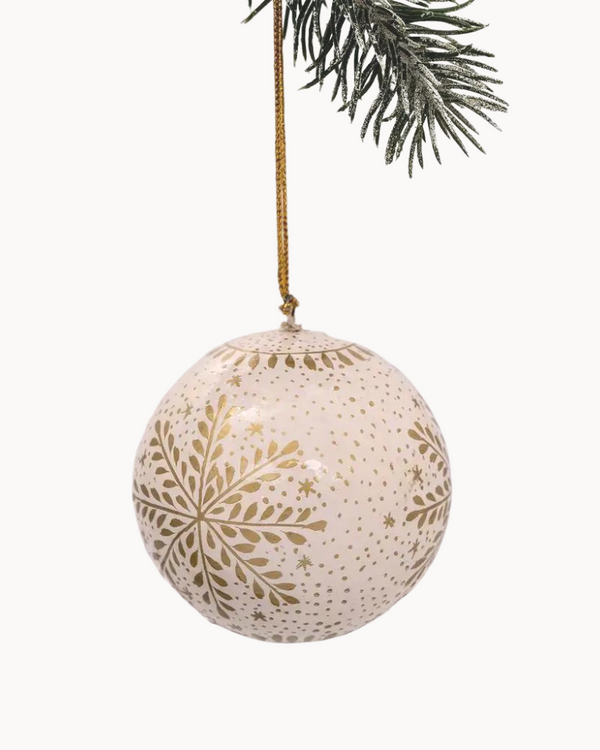 White & Gold Snowflake Ornament