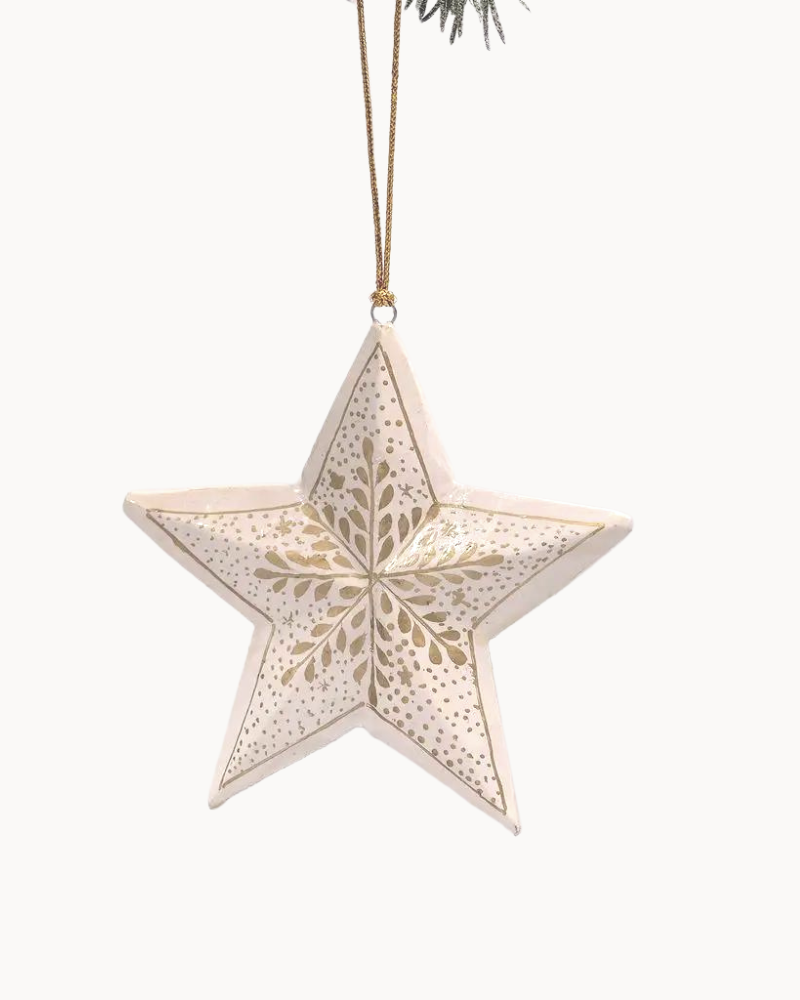 White & Gold Star Ornament