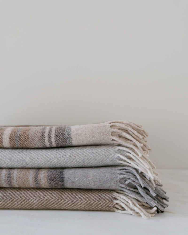 Stewart Natural Dress Tartan — Recycled Wool Blanket