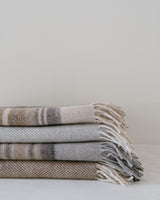 Silver Herringbone — Recycled Wool Blanket